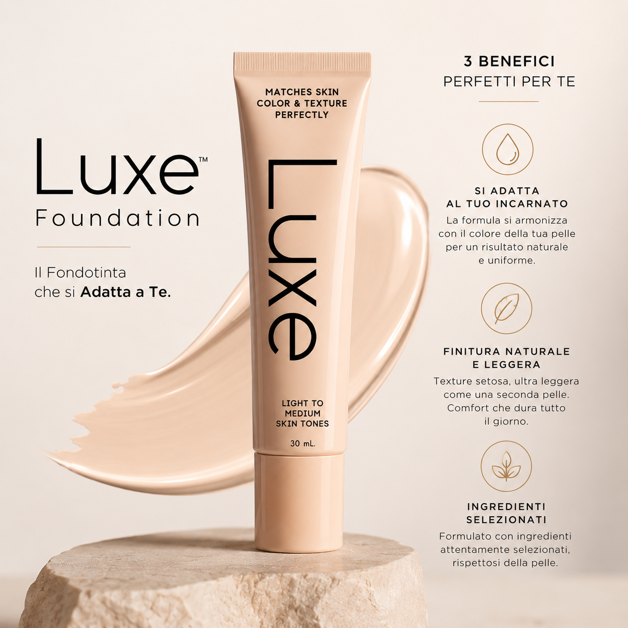 Luxe™ Foundation | Il Fondotinta che si Adatta a Te